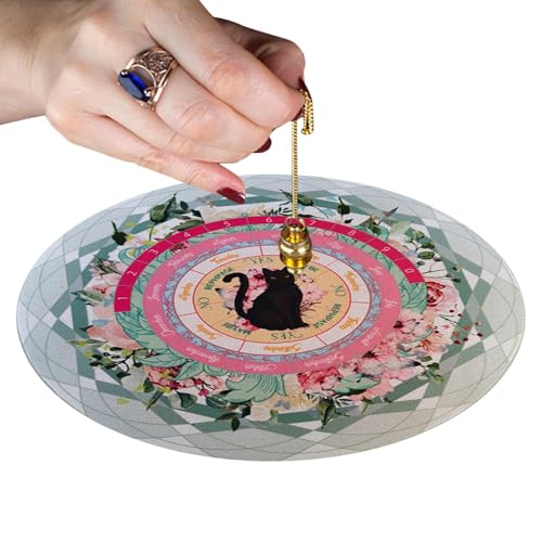 Pendelmatte – Pendelmatte, Bequemes Rundes Mauspad | Multifunctional Multipurpose Einfaches Wünschelrutenpad, Schwarze Katze, Pendelmatte Für Wahrsagerei Und Metaphysische Botschaften (21,6 Cm) von Fmzrbnih