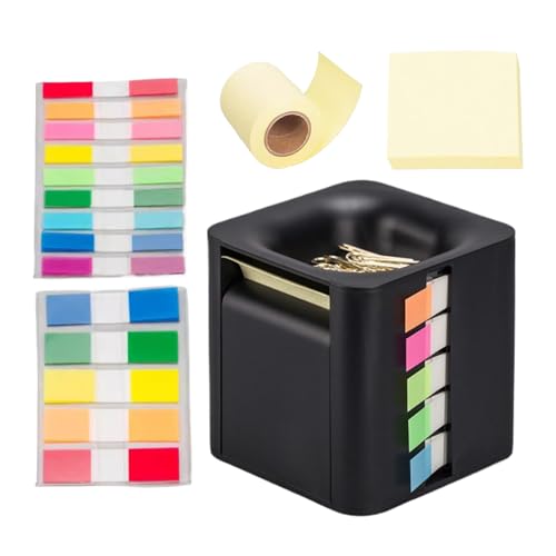 Würfel-Haftnotizhalter – Notizblock-Organizer, Pop-up-Notizspender | Multipurpose 4-in-1-Memohalter, Notizbox Mit Bunten Index-Aufklebern, Büro-Papierständer Für Büroklammern (8,5 X 8,5 X 8,5 Cm) von Fmzrbnih