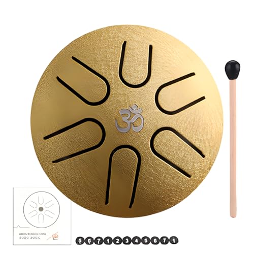 Zungentrommel - Kleines Stahltrommelinstrument 6 Ton, Percussion Meditation Drum | 3-Zoll-Schallstahl-Zungen-Trommelkit, Melodie-Stahltrommel, Handpan-Trommel Sorgefreie Trommel Für Erwachsene Kinder, Zungentrommel - Kleines Stahltrommelinstrument 6 Ton, Percussion Meditation Drum | 3-Zoll-Schallstahl-Zungen-Trommelkit, Melodie-Stahltrommel, Handpan-Trommel Sorgefreie Trommel Für Erwachsene Kinder, von Fmzrbnih