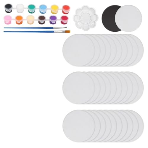 Fnfhsa 30 Stück 2,6 Mini Magnetische Leinwandtafel, Magnetische Malleinwandtafel mit Malset Rund Fnfhsa 30 Stück 2,6 Mini Magnetische Leinwandtafel, Magnetische Malleinwandtafel mit Malset Rund von Fnfhsa