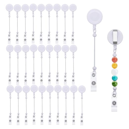 Fnfhsa 30 Stück Ausziehbare Ausweishalter mit Perlen, DIY-Set mit Blanken Ausweishaltern und Gürtelclip, Ausziehbare Ausweishalter mit Perlen, Geschenk für Bürobedarf B Fnfhsa 30 Stück Ausziehbare Ausweishalter mit Perlen, DIY-Set mit Blanken Ausweishaltern und Gürtelclip, Ausziehbare Ausweishalter mit Perlen, Geschenk für Bürobedarf B von Fnfhsa
