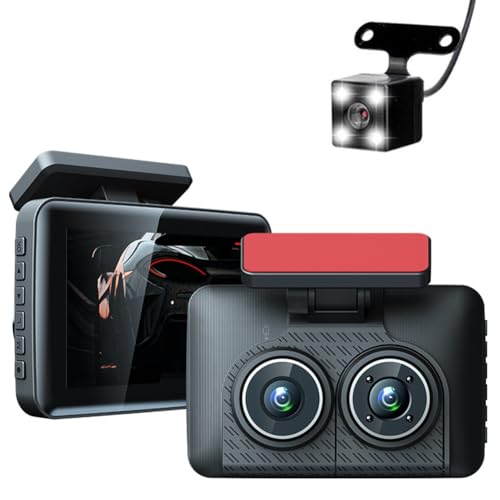 Fnfhsa 4 IPS HD 1080P Auto DVR Recorder Dashcam IR Nachtsicht Weitwinkel Parkmonitor Kamera Front-Innen-Rückkamera von Fnfhsa