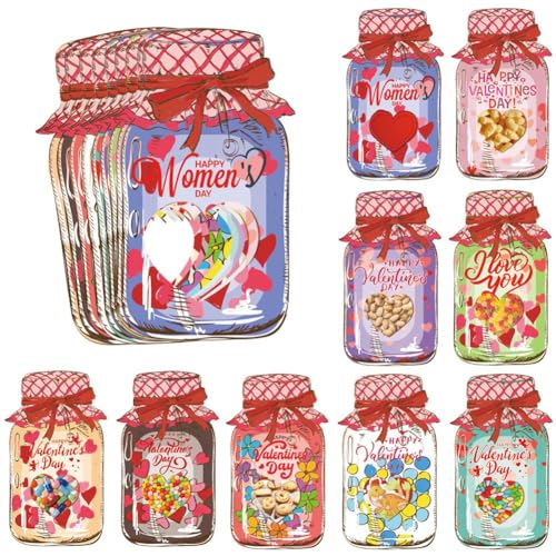 Fnfhsa Bonbonkarten zum Valentinstag, Austauschkarten, Bonbonglas-Karten, Große Mengen, Exquisite Bonbonglas-Grußkarten für Paare Als Belohnung Fnfhsa Bonbonkarten zum Valentinstag, Austauschkarten, Bonbonglas-Karten, Große Mengen, Exquisite Bonbonglas-Grußkarten für Paare Als Belohnung von Fnfhsa