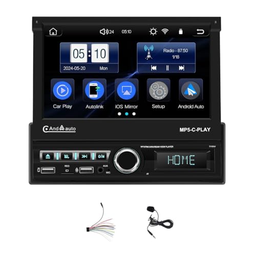 Fnfhsa Einzel-Din-Autoradio mit Carplay Android Auto 7 Ausklappbares Touchscreen-Autoradio mit Bluetooth FM Spiegellink Fnfhsa Einzel-Din-Autoradio mit Carplay Android Auto 7 Ausklappbares Touchscreen-Autoradio mit Bluetooth FM Spiegellink von Fnfhsa