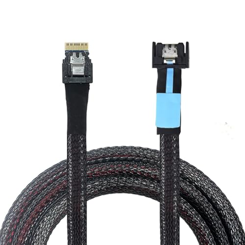 Fnfhsa Gen5 MCIO Slimline SFF-8654 4i auf SFF-8654 4i Kabel, Geflochtenes Kabel, Draht für Server-Datenkabel, Verbindungskabel von Fnfhsa