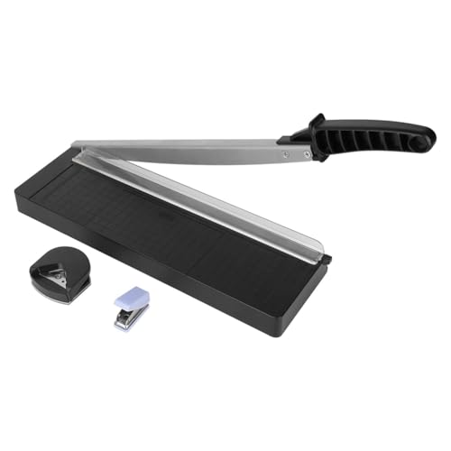 Fnfhsa Papierschneider mit Guillotine, 12 Schnittlänge, Guillotine mit 8 Blatt Kapazität, Papierschneider mit Guillotine von Fnfhsa