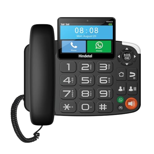 Fnfhsa TUYA WiFi Videoaufzeichnungstelefon Schnurloses SIM-Kartentelefon mit 4G-Netzwerk und Radioalarm für das Home Office EU-Plug von Fnfhsa