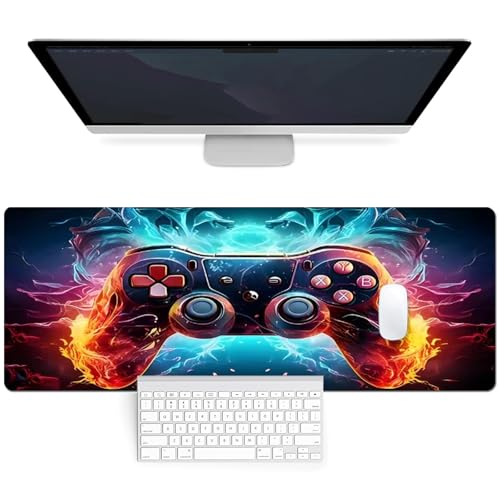 Mauspad 800x300mm Gaming Mousepad, Mouse Pad mit Vernähte Kanten Wasserdicht Anti-Rutsch für PC-Büro, Arbeit, Gaming, Studium, Laptop, Computer verbessert Präzision und Geschwindigkeit(Stil-D) von FoBianJie