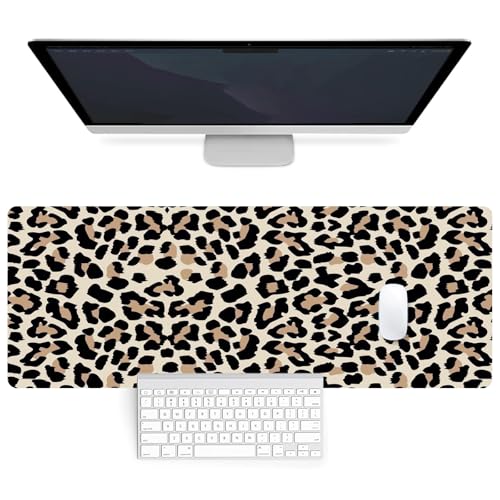 Mauspad 80x30cm Gaming Mousepad, Tischunterlage Large mit Genähten Kanten und Anti Rutsch, Schreibtischunterlage verbessert Präzision und Geschwindigkeit für Computer(Leopardenmuster) Mauspad 80x30cm Gaming Mousepad, Tischunterlage Large mit Genähten Kanten und Anti Rutsch, Schreibtischunterlage verbessert Präzision und Geschwindigkeit für Computer(Leopardenmuster) von FoBianJie