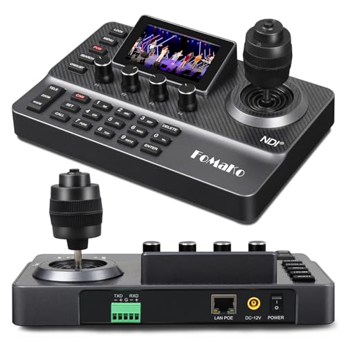 FoMaKo NDI PTZ Kamera Controller IP PoE, mit 4D-Joystick und 3-Zoll Vorschaubildschirm, NDI-Lizenz Enthalten, Visca PELCO D/P RS232 RS485 PTZ Controller für YouTube vMix OBS Live Streaming, KC606N FoMaKo NDI PTZ Kamera Controller IP PoE, mit 4D-Joystick und 3-Zoll Vorschaubildschirm, NDI-Lizenz Enthalten, Visca PELCO D/P RS232 RS485 PTZ Controller für YouTube vMix OBS Live Streaming, KC606N von FoMaKo