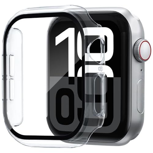 Foamia Schutzhülle für Apple Watch, Displayschutzfolie, harte PC-Hülle mit gehärtetem Glas, Stoßschutz, schlanke Apple Watch-Abdeckung für iWatch (transparent/transparent, 42 mm-S10) Foamia Schutzhülle für Apple Watch, Displayschutzfolie, harte PC-Hülle mit gehärtetem Glas, Stoßschutz, schlanke Apple Watch-Abdeckung für iWatch (transparent/transparent, 42 mm-S10) von Foamia