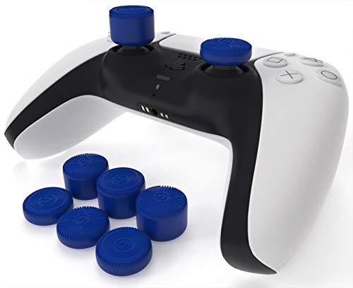 qsx-pro Daumenauflage (8pc) für Nintendo Switch Pro Controller von Schaumig Lizard Schweiß Free 100% Silikon Precision Antislip Gummi Analog Stick Grips Schalter (8 qsx-p Griff) blau von Foamy Lizard