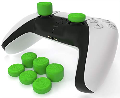 qsx-pro Daumenauflage (8pc) für Nintendo Switch Pro Controller von Schaumig Lizard Schweiß Free 100% Silikon Precision Antislip Gummi Analog Stick Grips für Schalter Pro Controller (8 qsx-p Griff) grün grün von Foamy Lizard
