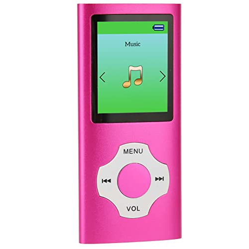 Focket MP3-Player mit Bluetooth, 1,8 tragbarer HiFi-Musikplayer Digitaler LCD-Musikplayer ohne Verluste mit FM-Radio, Rekorder, E-Book, Bildbetrachter, unterstützt bis zu 64 GB (Rosa) von Focket