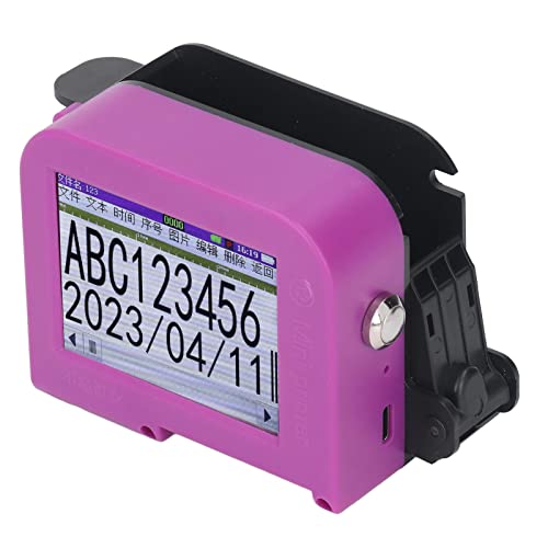 Handheld-Tintenstrahldrucker, tragbarer Handheld-Drucker mit LED-Touchscreen, Druckhöhe bis zu 0,5 Zoll Tintenstrahl-Codiergerät für Barcode, QRcode, Logo, Datum, Etikett (EU-Stecker 100-240 V) von Focket
