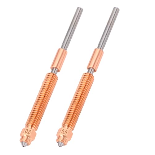3D -Druckerdüse, 2pcs Gehärtete Stahldüsen und CUCRZR 3D -Drucker -Hotend -Düsenersatz für K2 Plus, 3D -Drucker -Schnell -Tauschdüsen -Kit, Extruderdüsen mit (0,6 mm) von Fockety