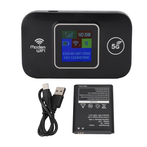 4G-LTE-Router, 300 Mbit/s Tragbarer Mobiler WLAN-Hotspot mit SIM-Kartensteckplatz, Stromversorgung über USB, Gemeinsame Nutzung von Bis zu 10 WLAN-Geräten. 4G-Mobil-WLAN für Europa von Fockety