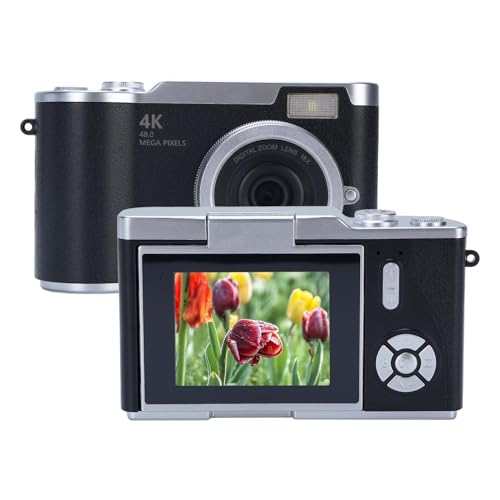 4K Digitalkamera für Fotografie, 2,4 Zoll HD Flip Bildschirm Autofokus 48MP 8X Zoom Flash Anti Shake Vlogging Kamera für YouTube, 128 GB 800mAh Batterie Kompakte Reisekamera für 4K Digitalkamera für Fotografie, 2,4 Zoll HD Flip Bildschirm Autofokus 48MP 8X Zoom Flash Anti Shake Vlogging Kamera für YouTube, 128 GB 800mAh Batterie Kompakte Reisekamera für von Fockety