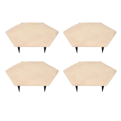 4pcs Trittsteine ​​im Freien, 15,4 Zoll Nicht -Slip Garden Walkway Pfad mit 24 Pcs Gemahlenen Einsätzen Dekorativen Stein für Yard Lawn Pathway Gartenwanderung (Beige) von Fockety