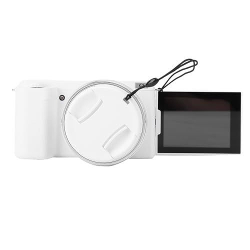 5K Digitalkamera, 72MP 12x Optical Zoom Vlogging Camera für Fotografie mit Flip -Bildschirm, LED -Blitz und Mehreren Filtern, Kompakte Tragbare Reisekameras für Kinder (White) von Fockety