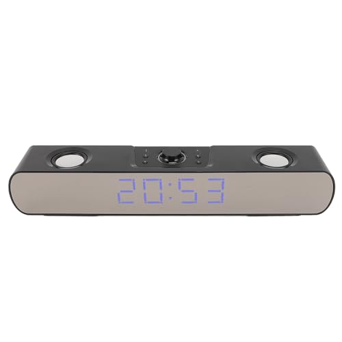 Bluetooth-Computerlautsprecher, Tragbare Kabellose HiFi-Stereo-PC-Soundbar mit Wecker, UKW-Radio und Subwoofer, USB 3,5-mm-Aux-in-PC-Lautsprecher für Desktop, Laptop, Telefon Bluetooth-Computerlautsprecher, Tragbare Kabellose HiFi-Stereo-PC-Soundbar mit Wecker, UKW-Radio und Subwoofer, USB 3,5-mm-Aux-in-PC-Lautsprecher für Desktop, Laptop, Telefon von Fockety