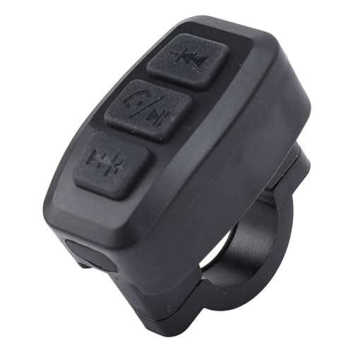 Bluetooth Medientasten Fernbedienung, Selfie Steuerung, Musik Fernbedienung, verstellbar, wiederaufladbar, wasserdicht, Lenkrad Bedientaste für Auto, Fahrrad, Motorrad (Black) von Fockety