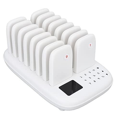 Drahtloses Rufsystem, 16 Pager 500M Touch Control Maximum 998 Restaurant Pager System, 2 Modi Schwesternrufalarm für Warteschlangen, Imbisswagen, Kaffee, ältere SOS, Krankenhaus, Geschäft,(EU) von Fockety