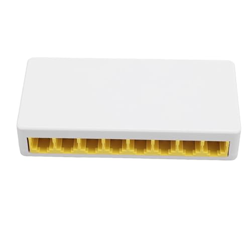 Fockety 8-Port-Gigabit-Switch, Mini10/100/1000 Mbit/s Unmanaged Gigabit-Ethernet-Switch Heimnetzwerk-Hub, Desktop-Wandmontage-Büro-Ethernet-Splitter für Laptop-Spielekonsolendrucker von Fockety
