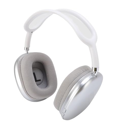 Fockety Bluetooth Kopfhörer, 12 Stunden Spielzeit, kabellose Over Ear Kopfhörer mit Geräuschunterdrückung und Mikrofon, verstellbare, atmungsaktive Ohrpolster für Reisen und Büro (White) von Fockety