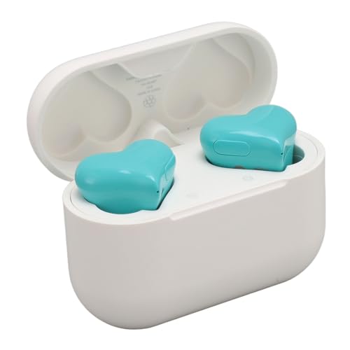 Fockety Drahtlose Ohrhörer, herzförmige drahtlose Bluetooth-Kopfhörer mit Ladekoffer und 6 Ohrstöpseln, stilvolle leichte geräuschunterdrückende Stereo-In-Ear-Bluetooth-Kopfhörer von Fockety