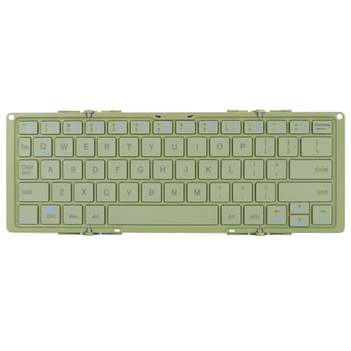 Fockety Faltbare Bluetooth-Tastatur, Dreifach Faltbare Tragbare -Wireless-Tastatur, Mehrere Geräte und Wiederaufladbar, Leises Gehäuse aus Aluminiumlegierung, Reisetastatur für Externe von Fockety