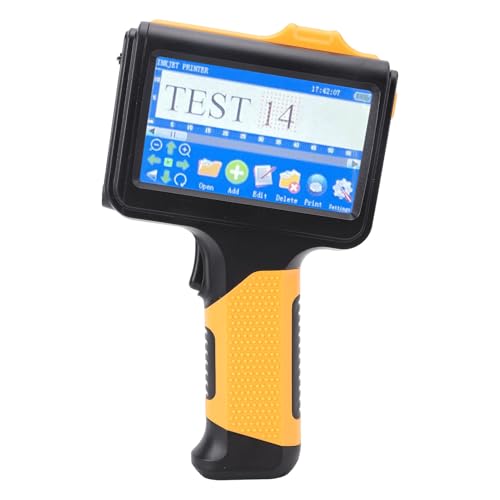 Fockety Handheld -Tintenstrahldrucker, Tragbarer Handheld -Drucker mit 42 Ml Schnelltuschkartusche, 4,3 -Zoll -Touchsbildschirm und 12,7 Mm Druckhöhe für Barcode, QRCode, Chargennummer von Fockety