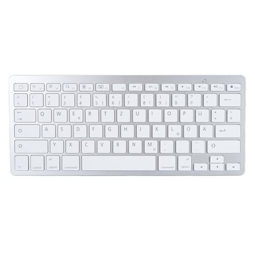 Fockety Kabellose Tastatur, ultraflache tragbare Computertastatur mit Bluetooth, universelle kompakte zweisprachige Tastatur für PC, Laptop, Computer, Smartphone, Smart TV, TV-Box von Fockety