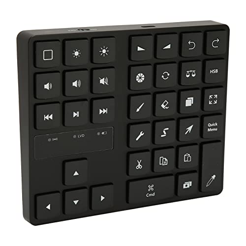 Fockety Kabellose numerische Tastatur, 35 Tasten, wiederaufladbarer externer Nummernblock für Dateneingabe, Typ C, tragbarer Nummernblock für Laptop, kompatibel mit iOS, Android von Fockety