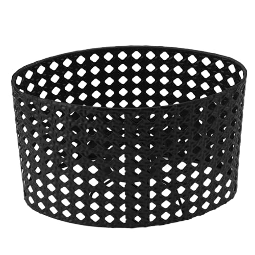 Fockety Metall-Lampenschirm, E27 E14, zum Aufstecken, gravierter Lampenschirm, ovaler Lampenschirm, Schattenschirm, Ätzung, kleiner Lampenschirm für Tischlampen, Stehlampen, (BLACK) von Fockety