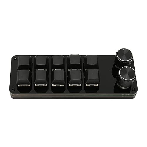 Fockety Programmierbare Tastatur, 10 Tasten, 2 Knöpfe, Blauer Schalter, schnelle Reaktion, mechanische Gaming-Tastatur, Hot Swappable, USB-Anschluss, einhändig, Makro, mechanische Tastatur von Fockety