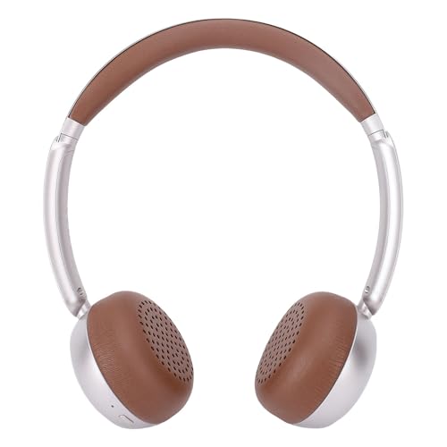 Fockety Retro-Bluetooth-5.4-Kopfhörer über Dem Ohr, Kabellose Geräuschunterdrückung, Leicht, ANC-Hybrid-Kopfhörer, Integriertes Mikrofon, Faltbar mit 45-Stunden-Wiedergabe, für Reisen (Brown) von Fockety