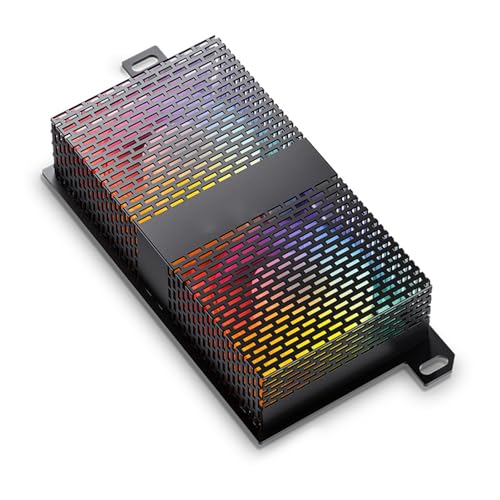 Fockety Speicheraktiver Kühlkörper für DDR5, Zwei 5020 Lüfter, Synchronisierte ARGB Lichteffekte, DDR4 RAM Speichermodulkühlung. Speicherkühlkörper mit Zwei Lüftern für DDR5 (Black) von Fockety