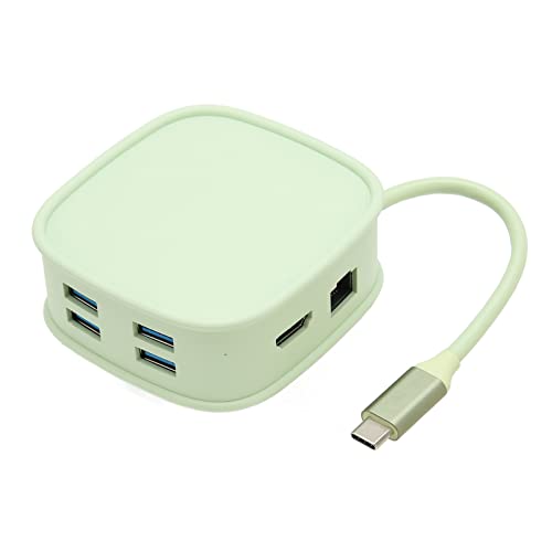 USB C Hub, 10 in 1 PD Schnelles Aufladen 4K HD 30Hz Auflösung Plug and Play RJ45-Anschluss HDMI-Adapter USB3.0 Hochgeschwindigkeitsübertragung USB-C-Docking-Station (Grün) von Fockety