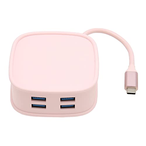 Fockety USB C Hub, 10 in 1 PD Schnelles Aufladen 4K HD 30Hz Auflösung Plug and Play RJ45-Anschluss HDMI-Adapter USB3.0 Hochgeschwindigkeitsübertragung USB-C-Docking-Station (Rosa) von Fockety