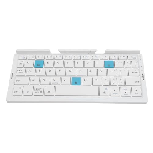 Fockety Zusammenklappbare Bluetooth-Tastatur, Faltbare Kabellose Tastatur mit Tragbarem Taschenformat, Multi-Gerät und Wiederaufladbarem, Leisem Aluminiumlegierungsgehäuse, Reisetastatur von Fockety