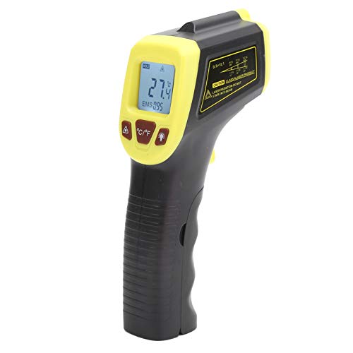 Infrarot-Thermometer, -50 ℃ Bis 600 ℃ Berührungslose Digitale Temperaturpistole mit LCD-Display und Speicherfunktion, IR-Thermometerpistole Zum Kochen, Grillen, Pizzaofen (Gelb) von Fockety