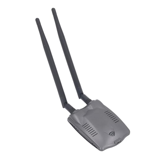 Kabelloser USB-WLAN-Adapter, Hohe Leistung, 2,4 GHz, 300 Mbit/s Drahtloser USB-Netzwerkadapter mit Zwei Externen Antennen, Drahtloser Netzwerkadapter für Desktop-PC von Fockety