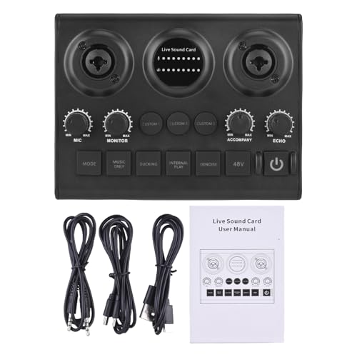 Live -Soundkarte mit 48 -V -Phantom -Stromversorgung, Fortschrittliche Technologie Zur Reduzierung von Rauschen für Karaoke, Gaming, Plug and Play, Ideal für IOS, Android, Mac, Live -Soundkarte mit 48 -V -Phantom -Stromversorgung, Fortschrittliche Technologie Zur Reduzierung von Rauschen für Karaoke, Gaming, Plug and Play, Ideal für IOS, Android, Mac, von Fockety
