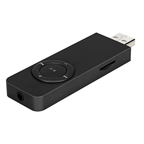 MP3-Player, kompakter tragbarer USB-MP3-Player mit WMA-Medien zum Musikhören(Schwarz) von Fockety