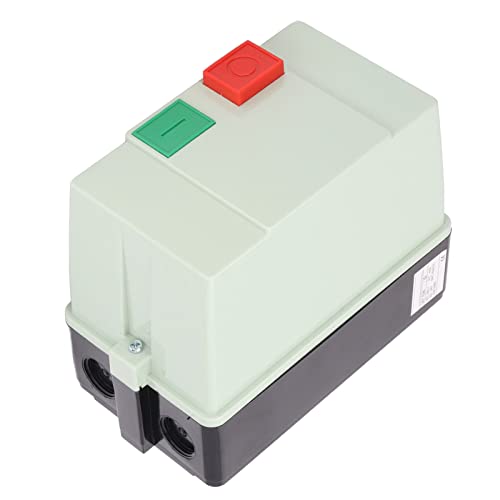 Magnetstarter, 3 Pole 110 V Spule 17 Bis 25 A Magnetschalter, Magnetische Startsteuerung mit Schalterknopf mit 4 Vorgestanzten Löchern für Maschinen mit Einphasen- oder Dreiphasenmotor von Fockety