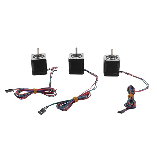 Nema 17 Schrittmotor, 3 Stück 2A 59Ncm 48mm Körper 4 Drähte Schrittmotor mit 1m Kabel und 4 Pin Buchse für 3D Drucker CNC Roboter von Fockety