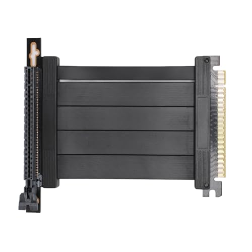 PCIe 4.0 X16-Verlängerungskabel, 26 GB/s Hochgeschwindigkeits-GPU-Riser-Kabel mit PCI Express 4.0-Anschluss, 10 cm Länge, 90-Grad-PCIe-Buchse für GPU-Erweiterungskarte von Fockety