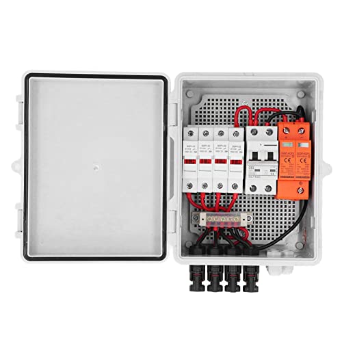 PV-Kombinierer-Box, DC12V 24V 36V 48V 4 String Solar Combiner Box mit 15A Sicherung 63A Leistungs Schalter, Outdoor-Leistungs Schalter für On-und Off-Grid-Solarstrom Anlage von Fockety