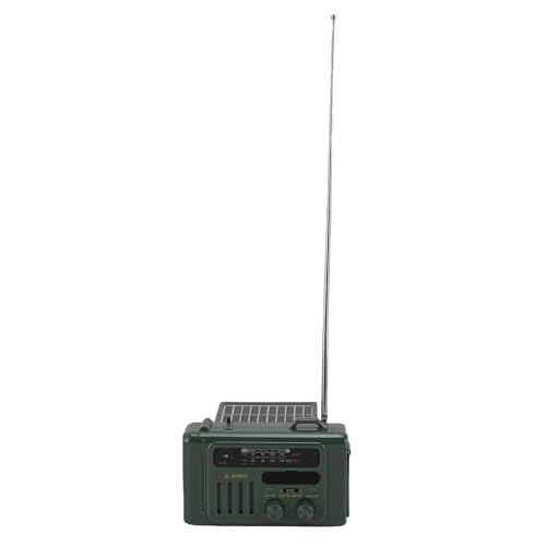 Solar Handkurbel Radio, Notfallwetterradio mit Leselampe, Taschenlampe, Lautsprecher für Telefonladungen, SOS -Alarm, 8000 MAh, Lithium -Ionen -Akku (OD grün) von Fockety